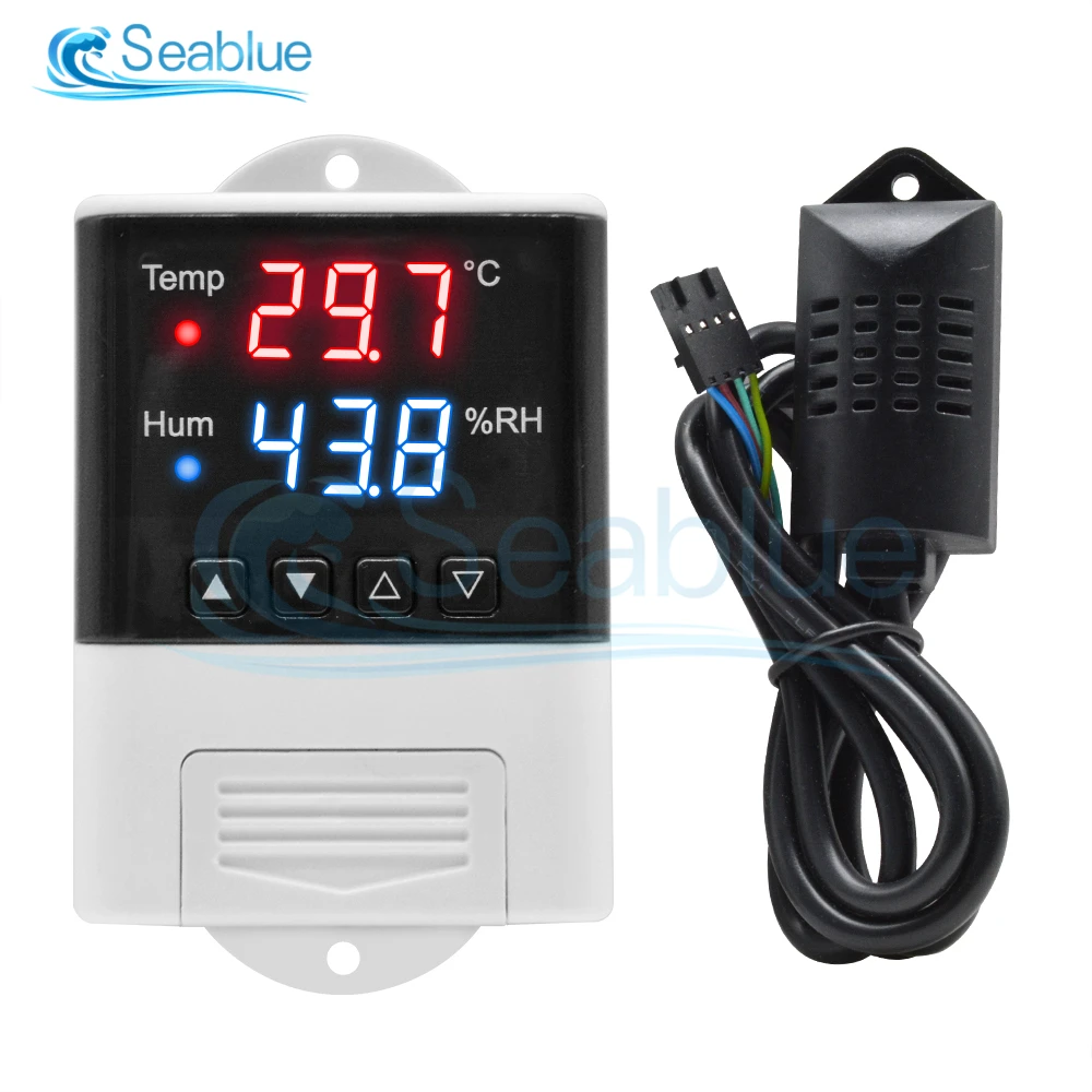 ac 110v 220v dtc3200 led microcomputer intelligent temperature and humidity controller thermometer hygrometer sht20 sensor probe free global shipping
