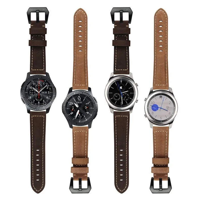 Кожаный ремешок для huawei Watch GT Honor Watch Magic smart аксессуары для часов браслет для samsung Galaxy watch 46 мм gear S3