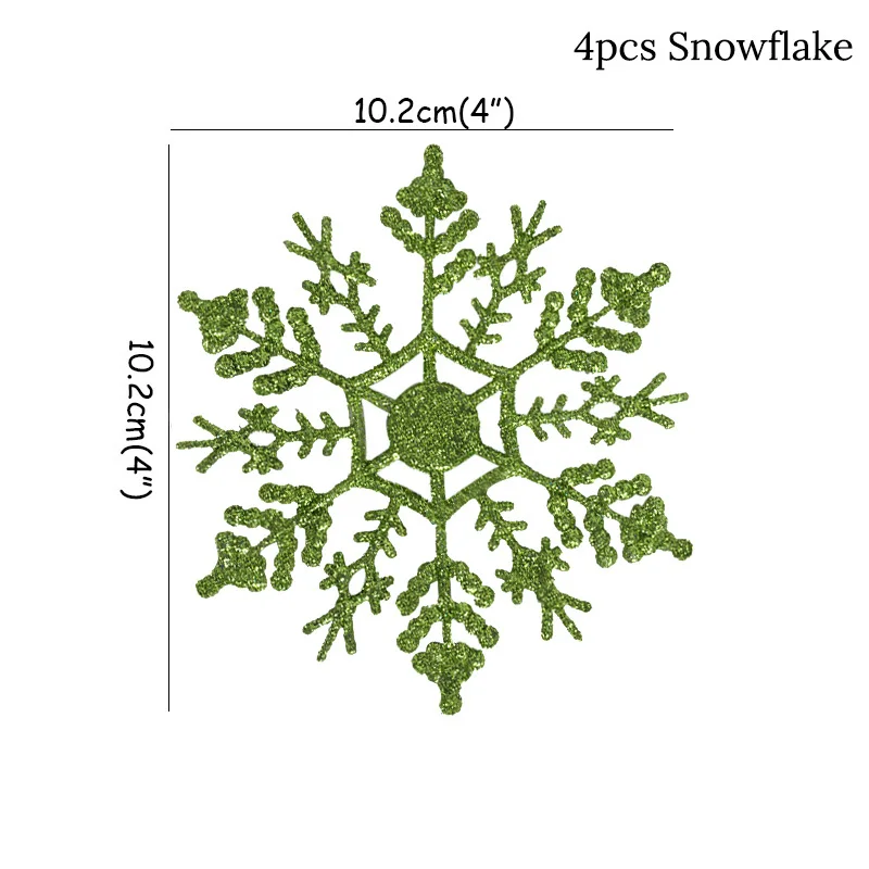 4pcs Snowflake 4/30 шт. белый Пластик поддельные Снежинка Подвески для рождественской вечеринки Подвески год Рождественская елка украшения вечерние украшения для носа - Цвет: 4pcs Snowflake