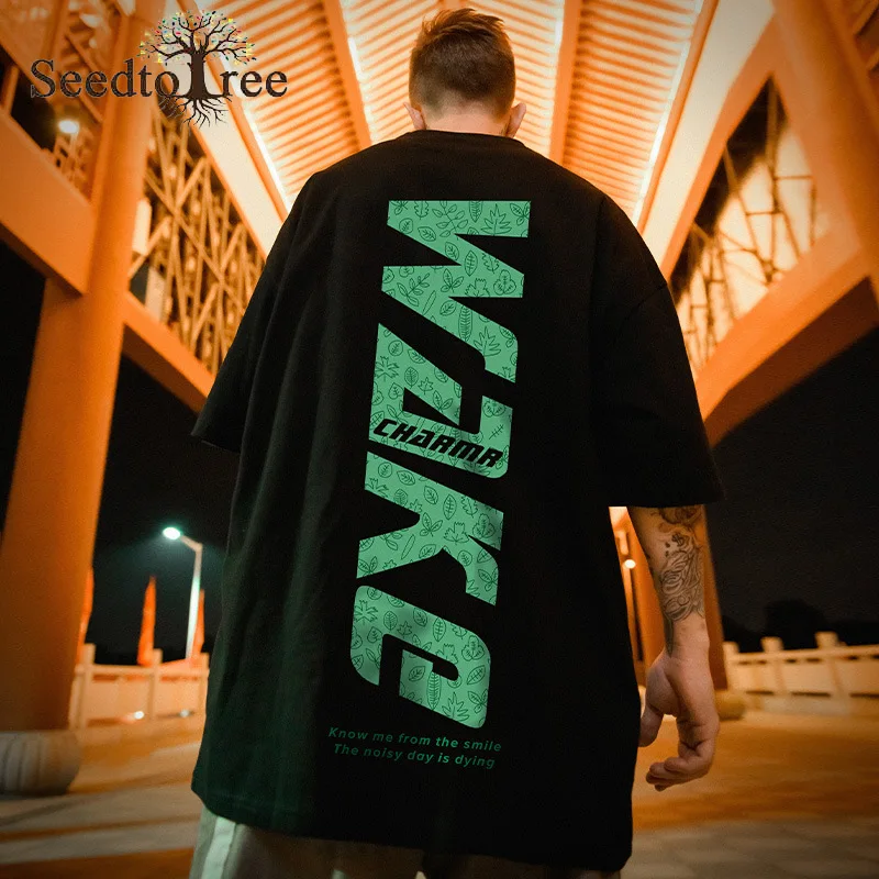 

Summer Men's Casual Shirt Short Sleeved T-shirt Trend Fashion Printing Large Size Loose Hip-hop Couple Outfit