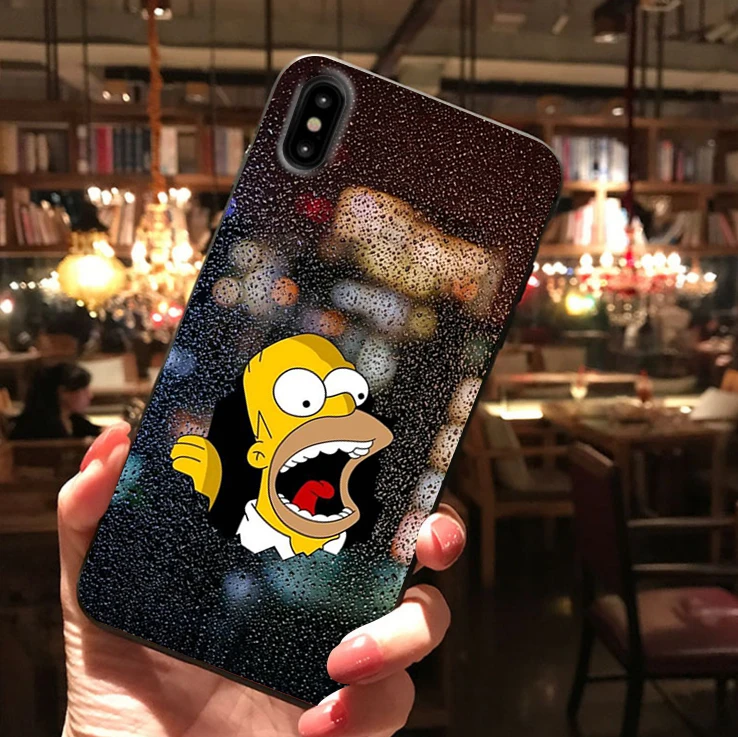 12143 Homer J. Simpson Черный силиконовый чехол для телефона iPhone X XR XS Max 11 11Pro Max 6s 7 8 Plus Барт Симпсон Забавный мультяшный чехол - Цвет: 12143