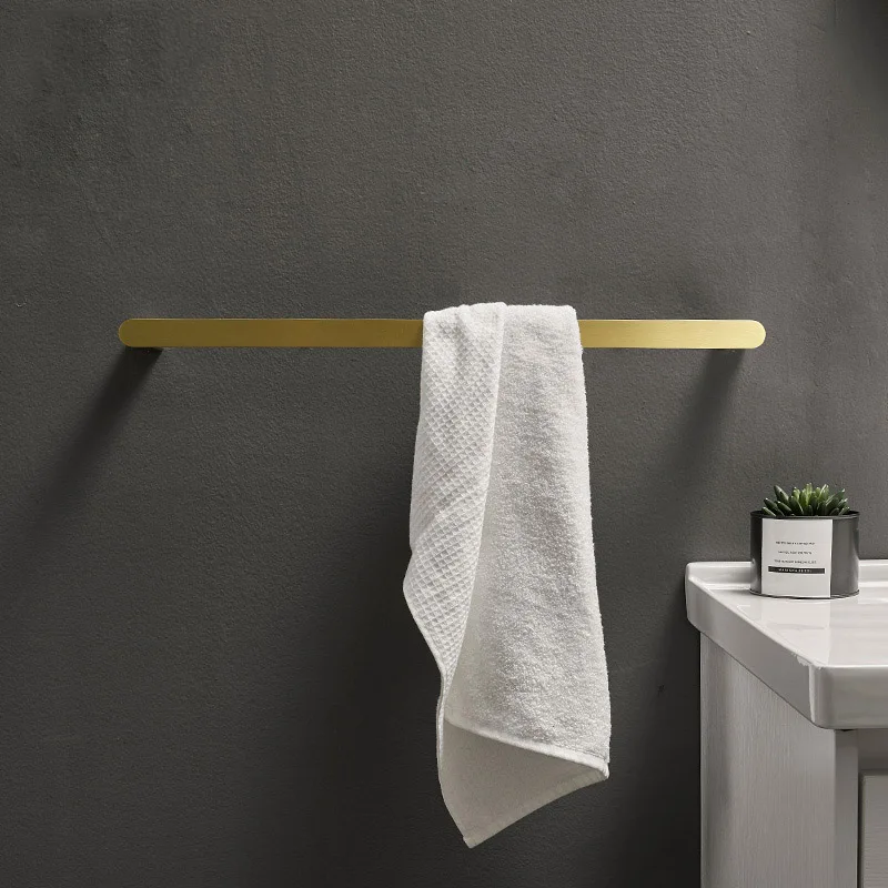 62 см матовый золотой Латунный Держатель для полотенец в ванную комнату настенная