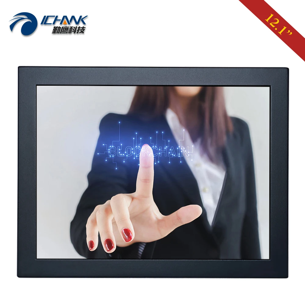 

12.1" inch Display Monitor 800x600 HDMI-in VGA USB Metal Shell Wall-mounted Driver Free Capacitive Touch LCD Screen ZB120TC-591D