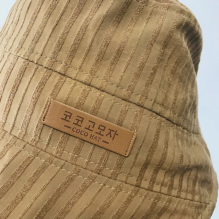 

Spring and summer decorative striped front big and back small brim female casual pot hat fisherman hat fashion cloth hat