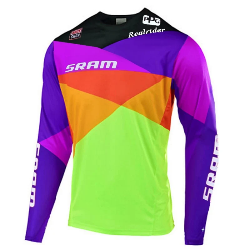 D mtb Джерси moto cross enduro moto jersey GP горный велосипед moto cross jersey BMX DH короткая рубашка одежда для спуска - Цвет: D
