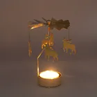 Вращающийся Романтический вращающийся подсвечник в виде крутящейся карусели для чая, подсвечник для ужина, свадьбы, бара Вечерние