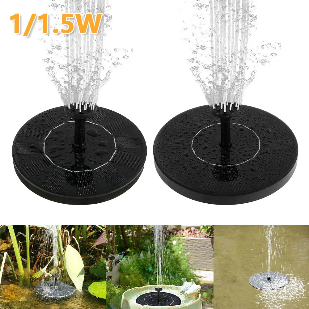 

1.5W Solar Fountain Pump Circle Garden Powered Floating Water Pump Solar Cycling Panel for Pond BirdBath Home Outdoor Decoration