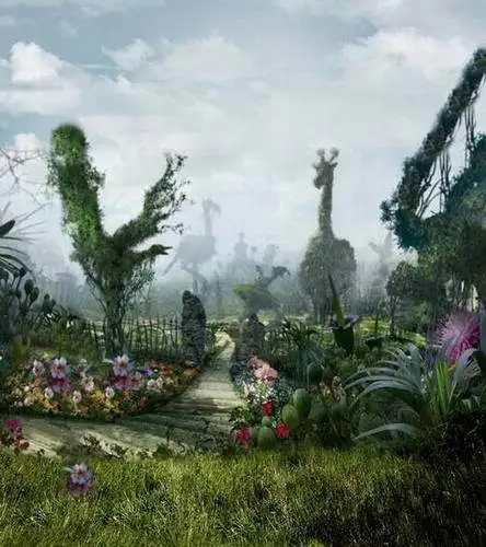 

8x8FT Dinosaur Garden Green Grass Flowers Alice Wonderland Custom Photography Studio Backdrops Backgrounds Vinyl 10x10 10x12