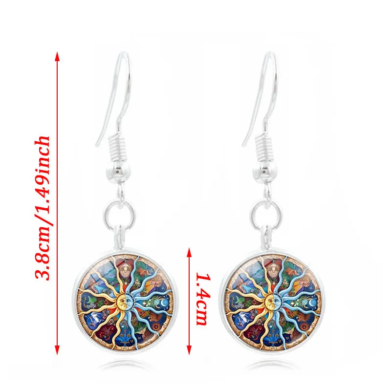 Sun Moon/Созвездие кабошоны разрисованные изделия из стекла Модный Ювелирный Набор