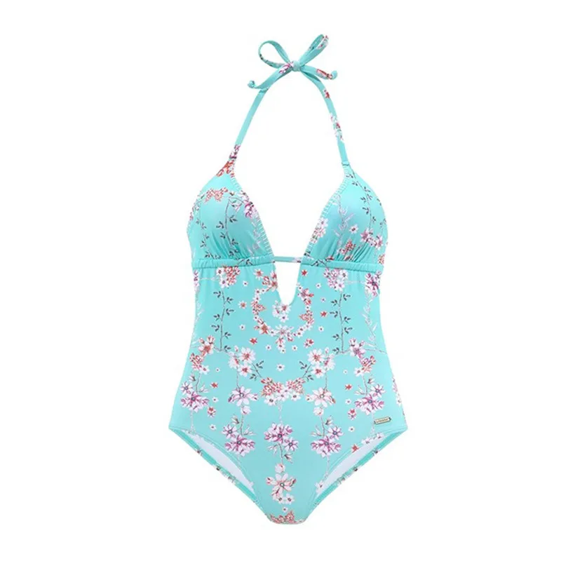 Цветочный принт сдельный купальник женский размера плюс монокини с принтом