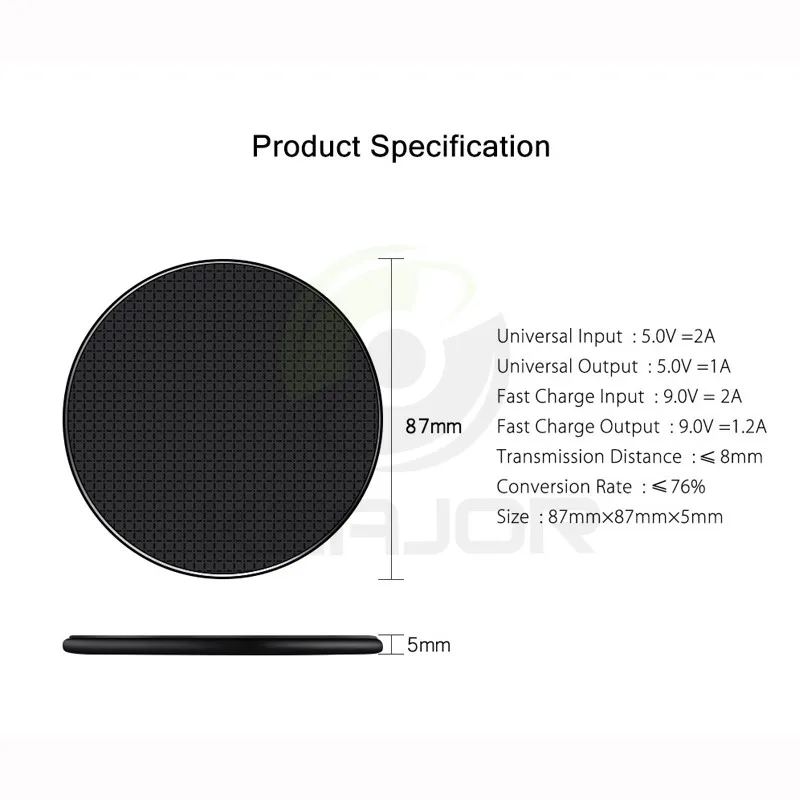 Qi 10 Вт Быстрое беспроводное зарядное устройство для BV9900 Универсальный мини