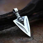 Винтажное мужское ожерелье из нержавеющей стали Odin's Gungnir с подвеской-копьем и головой викингов, искусственное ретро-дух, подарок с животным для него