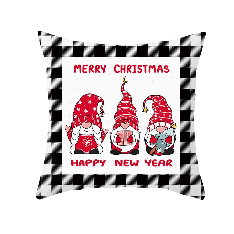 45x45cm Merry Christmas Pillowcase Throw Pillow Case Cartoon Santa Claus Elk Cushion Cover for Home Ornament Navidad Xmas Gifts - купить по