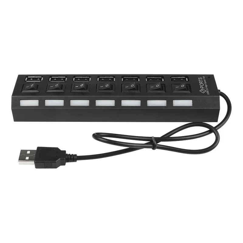 YUNCLOUD USB сплиттер 7 портов концентратор 2 0 вкл/выкл высокоскоростной портативный