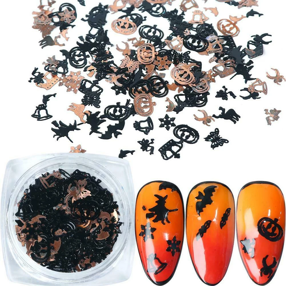 Микс Хэллоуин Сделай Сам черный золотой тыквенный узор УФ гель сплав Блестящий