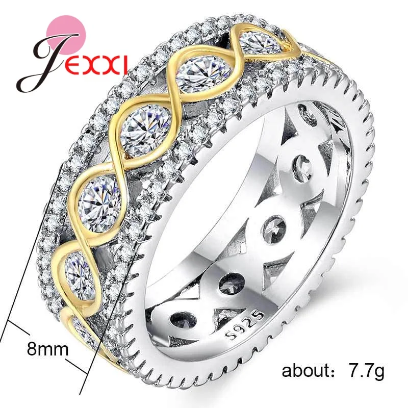 

New Arrivals Genuine 925 Sterling Silver Round Rings For Women High Quality Shiny Crystal Finger Rings Jewelry Gift For Women