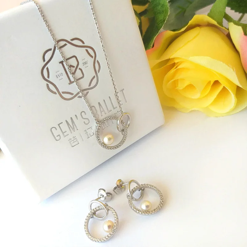 Женское ожерелье из серебра 925 пробы с натуральным пресноводным жемчугом |