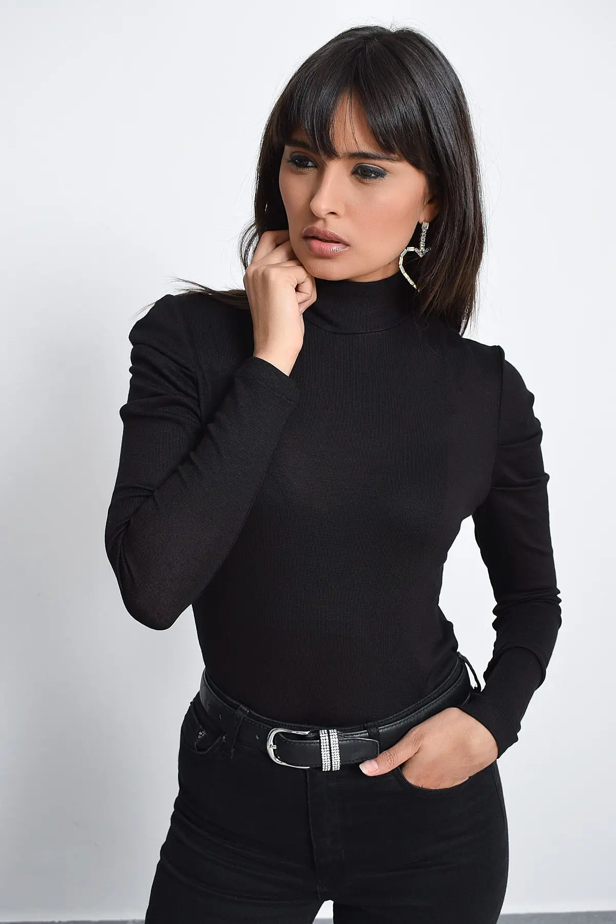 Стильная и пикантная женская блузка с высоким воротником рукавами B04|Блузки| |