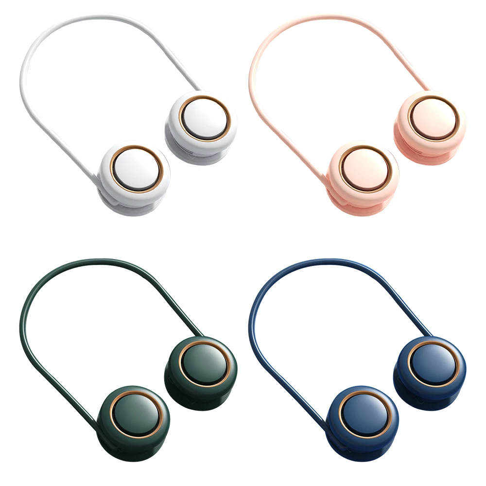 

Mute Cooling Fan Hands Free Neck Fan USB Portable Fan Hanging Rechargeable Mini Sports Fan 3-Speed Adjustable Neck Dual Fan Home