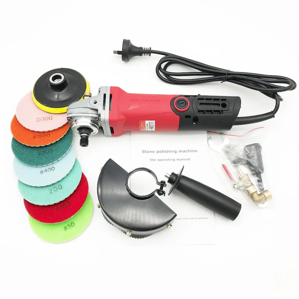 

brand new hand variable speed wet polisher grinder for marble granite stone 860w with one lot diamond resin polishing pads