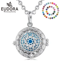 eudora 20mm flower cage harmony ball musical pendant angel caller bola necklace for baby pregnancy jewelry women gift idea k349