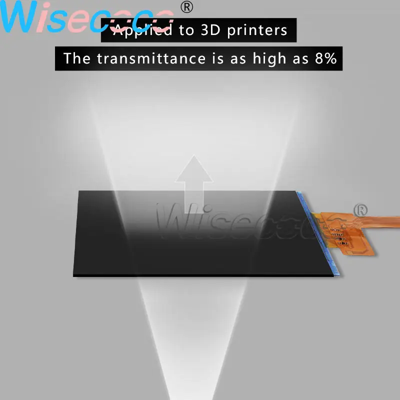 

Wisecoco New 6Inch 1620*2560 505ppi Monochrome LCD screen Remove Backlight for 405nm UV DLP SLA 3D Printer 8% High Transmittance