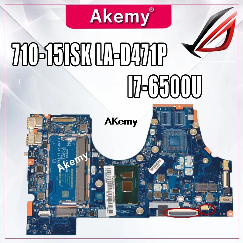 

Бесплатная доставка Высокое качество FRU:5B20L47333 для For Lenovo 710-15ISK материнская плата для ноутбука BIUY2_Y3 LA-D471P SR2EZ I7-6500U DDR4 протестирована