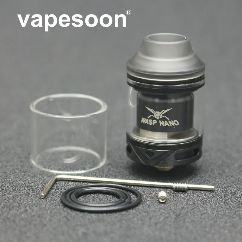 Испаритель Vapesoon NANO RTA емкость 2 мл атомайзер 23 мм с верхним пополнением дизайн и PCTG
