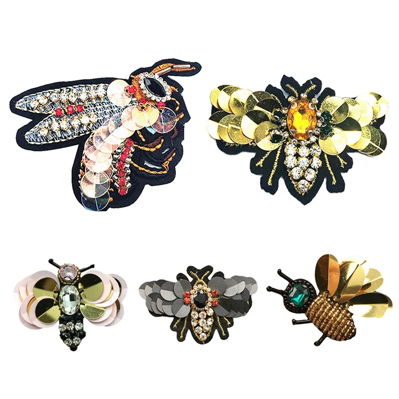 Ручная работа расшитые бисером и блестками патчи пчелы стильные модные пришитые