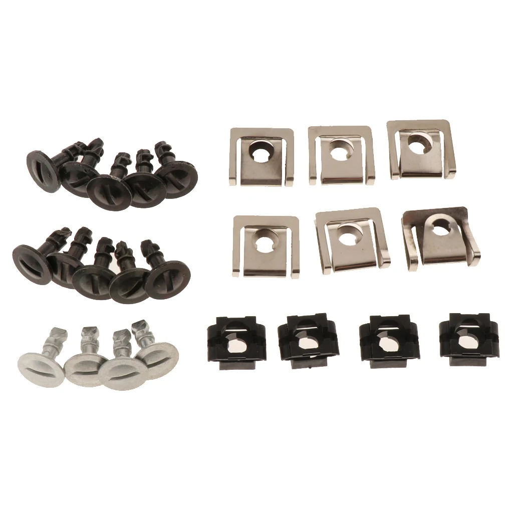 Set of 24pcs Professional Under Engine Cover Undertray Fitting Clip Metal Screw Repairing Kit for Passat Model: 8D0805121 | Автомобили и