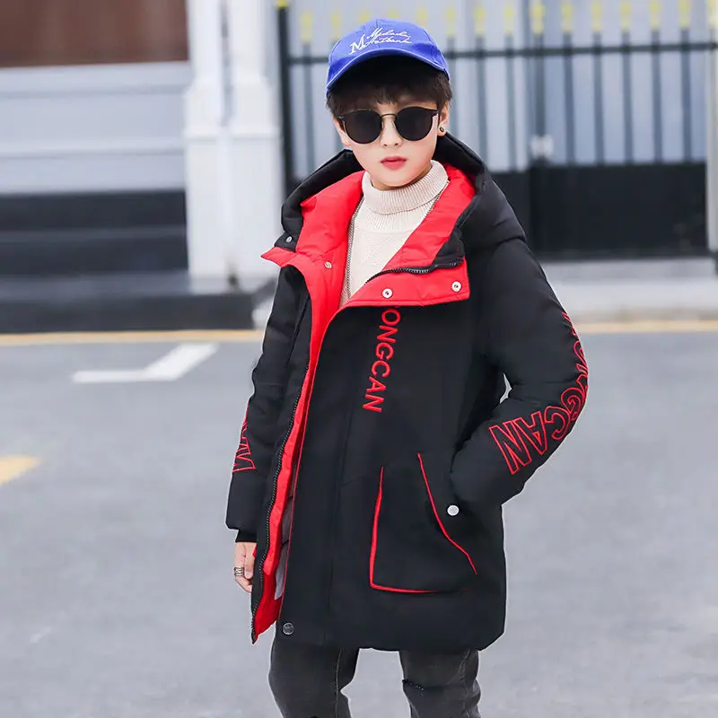 Зимняя куртка для мальчиков детские теплые пальто плотная одежда подростков