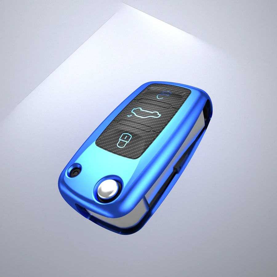 Мягкий чехол для автомобильного ключа держатель Volkswagen VW Golf 6 MK4 Tiguan Touran Polo Skoda Octavia