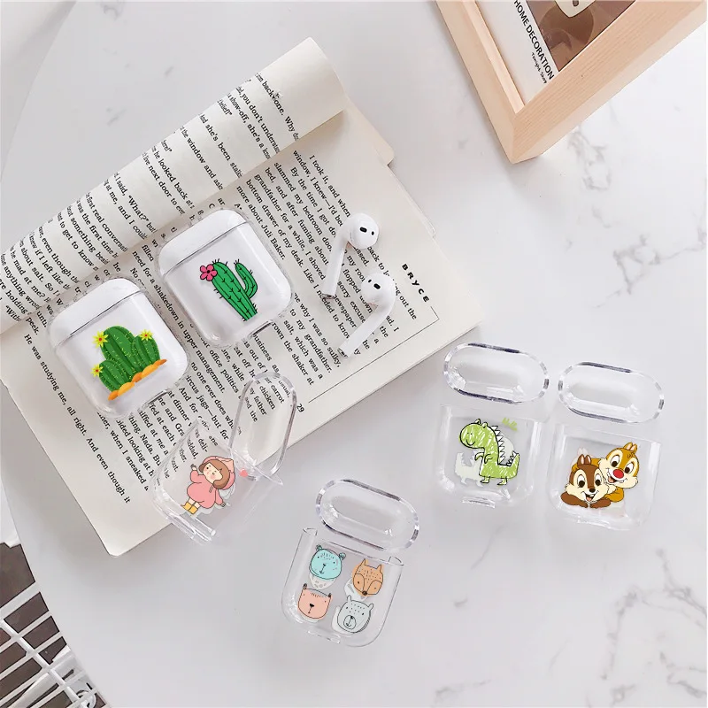 10 шт. Жесткий Чехол для Airpods милый мультяшный Прозрачный чехол AirPods 1/2 защитный