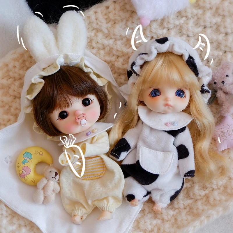 

Ob11 baby clothes baby cow crawling suit pajamas Molly baby clothes 1/12 bjd GSC doll clothes
