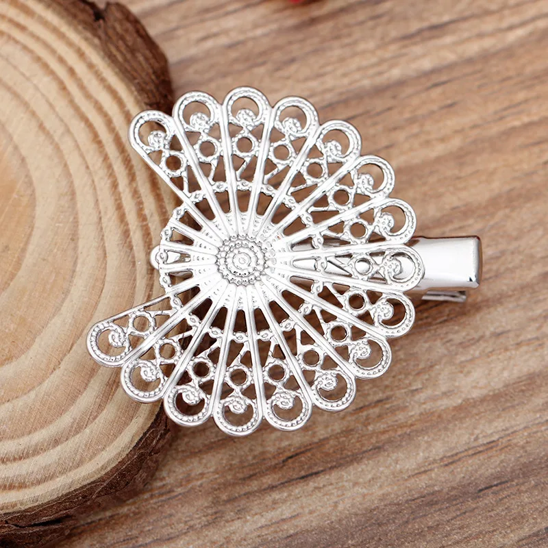 Винтажные филигранные Круглые Цветочные заколки-невидимки диаметром 38 мм