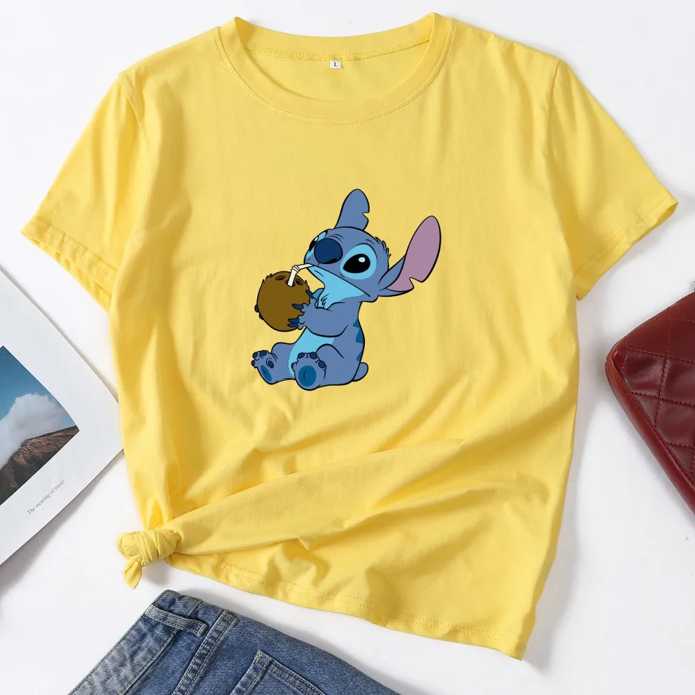 

2021 summer new T-shirt stitzee cartoon print women's short sleeve simple fashion boys and girls T-shirt