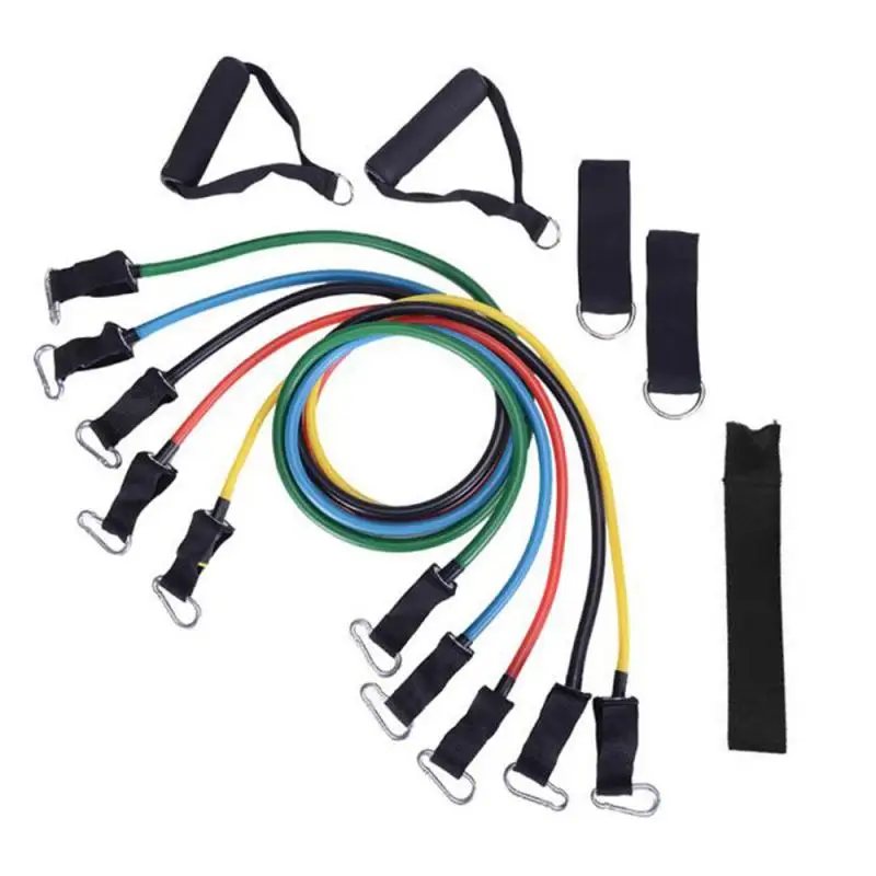 11 Pcs/Set Latex Resistance Bands Crossfit Training Exercise Yoga Tubes Pull Rope Rubber Expander Elastic Fitness with Bag | Спорт и