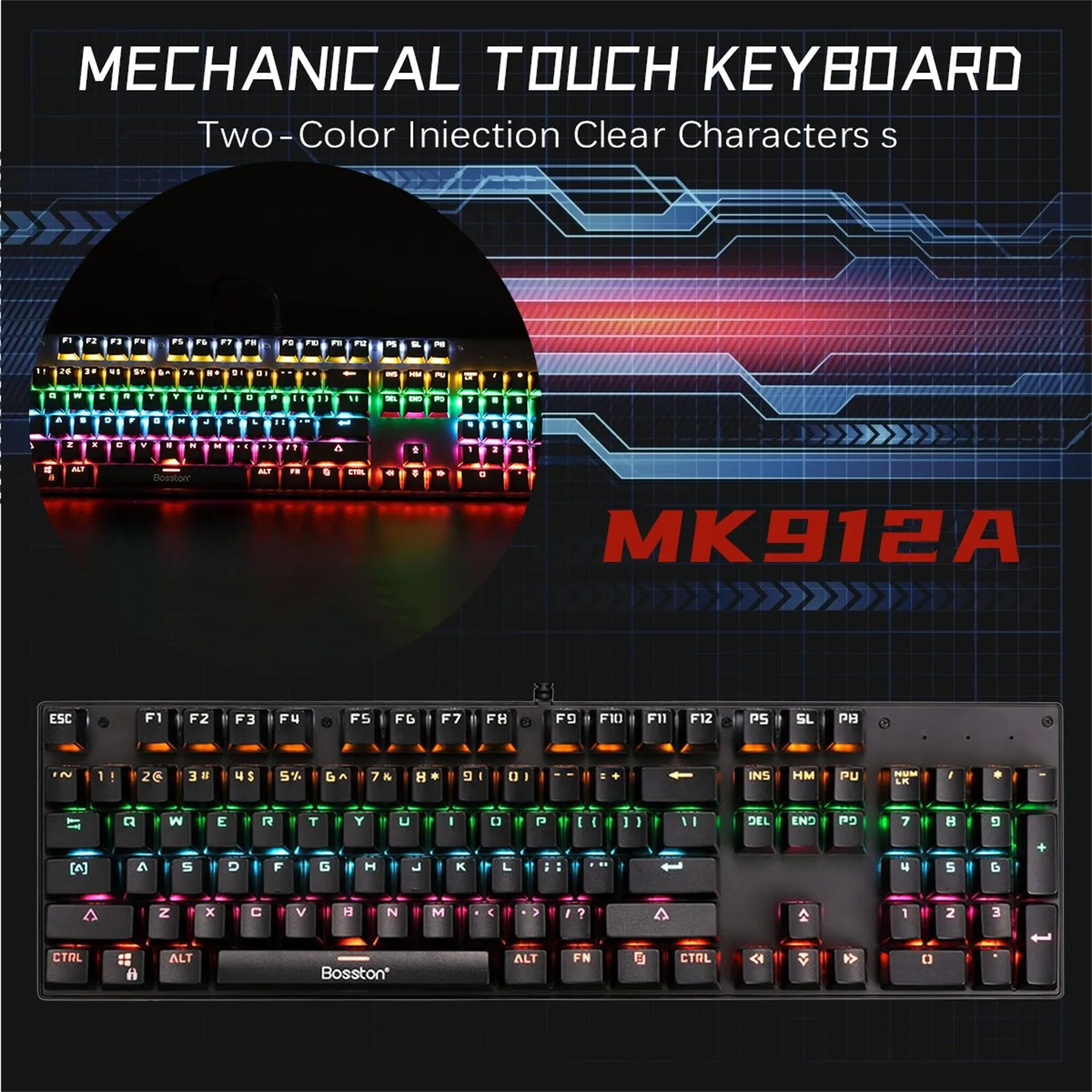 

Professional Gaming Keyboard Luminous Computer Notebook Usb Wired Gaming Red Switch Mechanical Keyboard