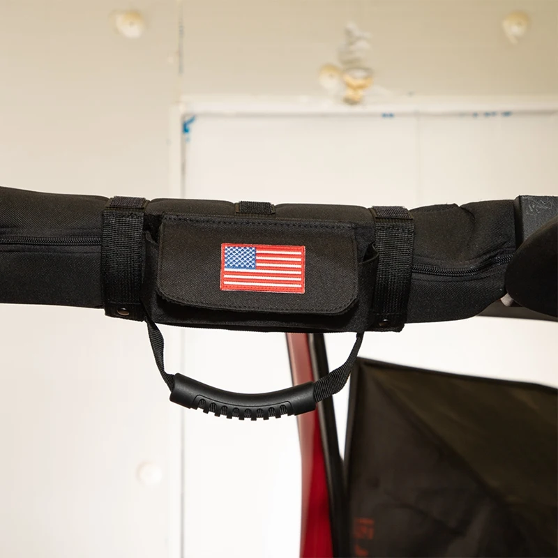 

Car Roll Bar Grab Handle with Sunglasses Holder Storage Bag Armrest Pouch Bag Accessories for Jeep Wrangler JK JL CJ TJ