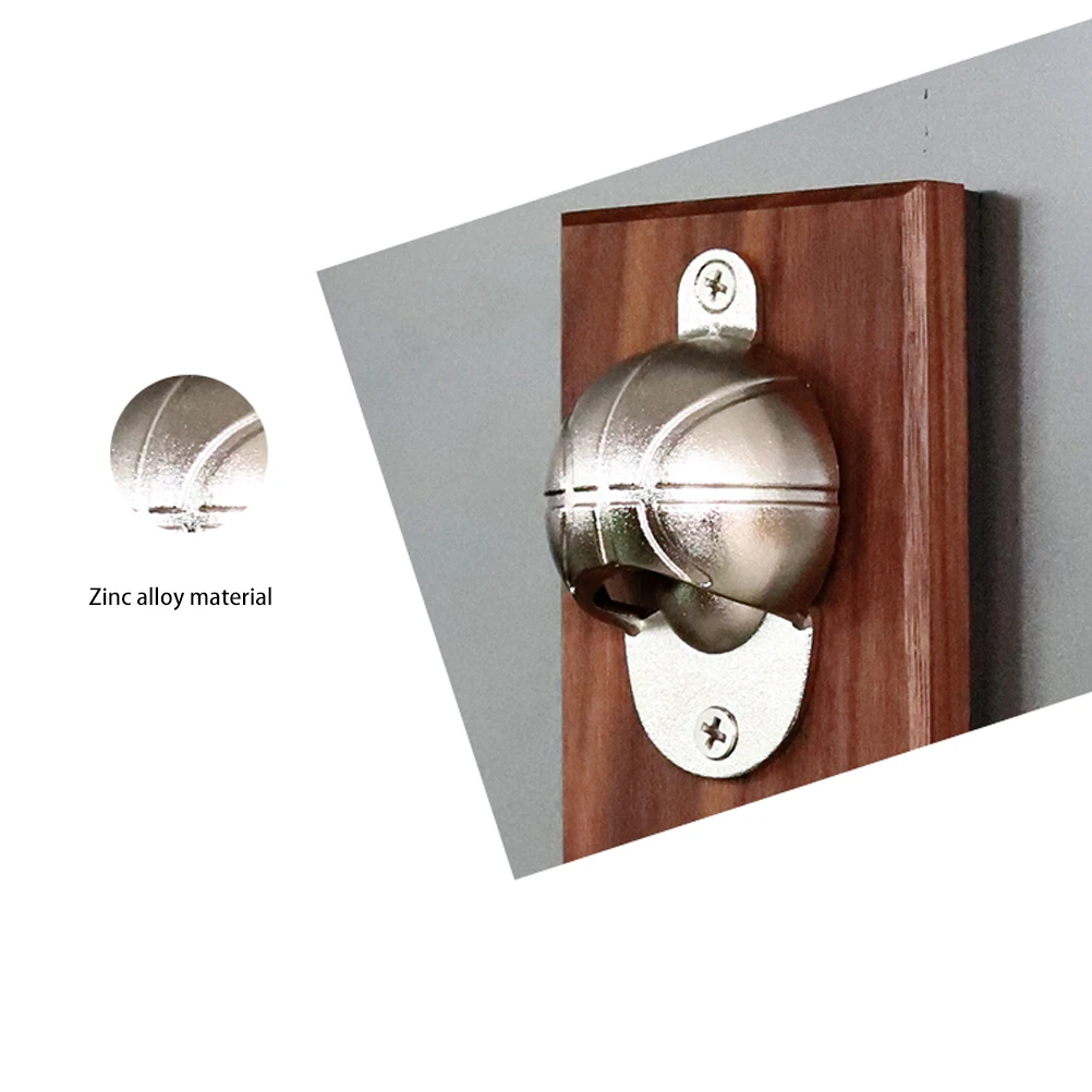 Creative Magnetic Bottle Opener Wall Mounted Fridge Beer Embedded Solid Wood Magnet Cap Catcher For Wine Zinc Alloy | Дом и сад