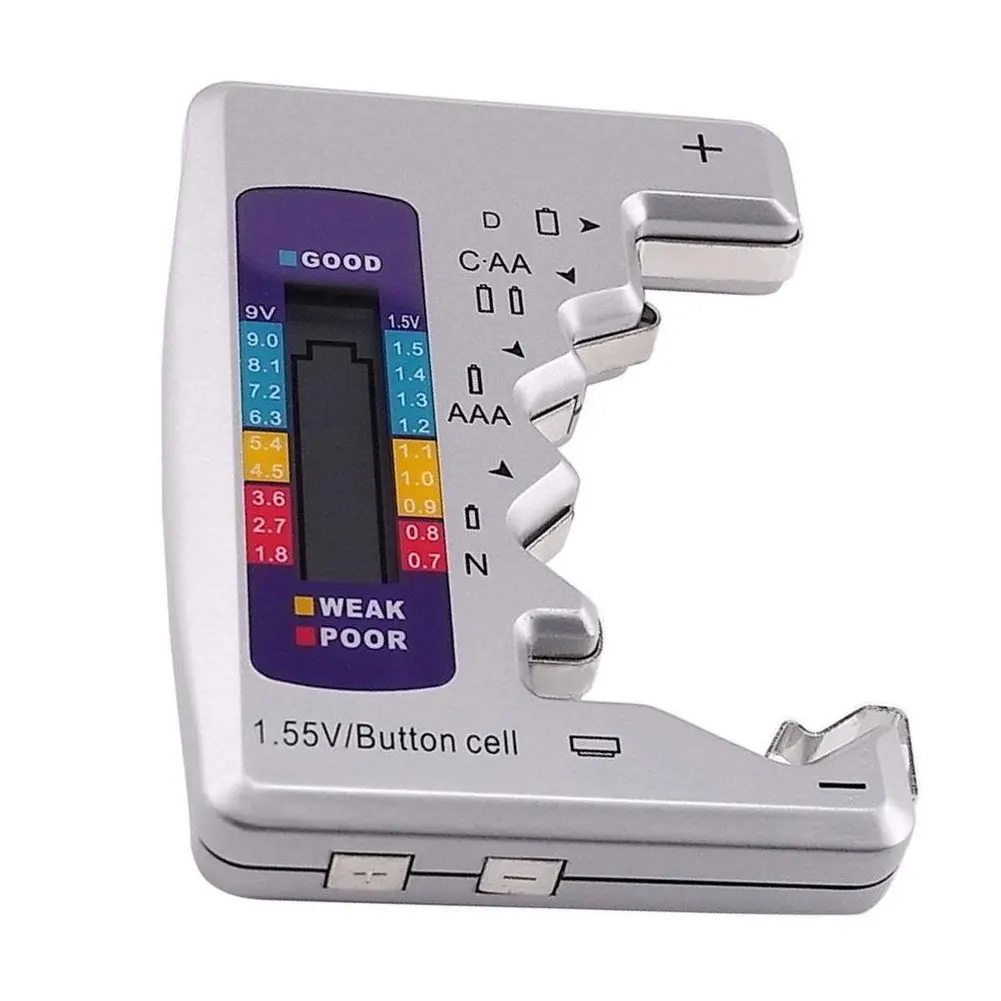 

Digital Battery Tester LCD Display C D N AA AAA 9V 1.5V Button Cell Battery Capacity Check Detector Capacitance Diagnostic Tool