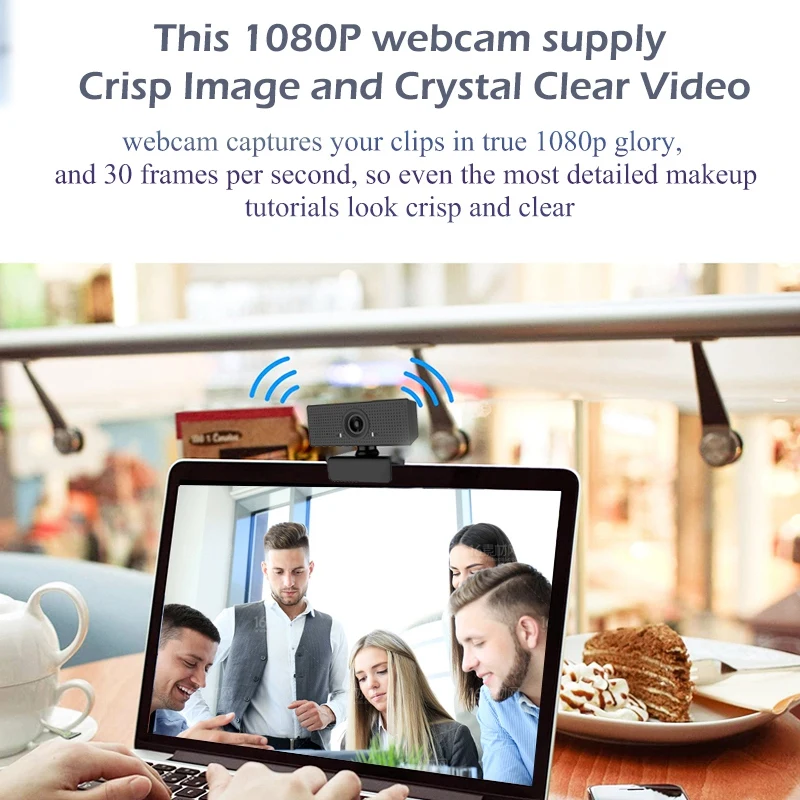 

C60 Webcam with Microphone, 1080P HD Webcam USB Plug and Play Computer Camera for Laptop Desktop Video Calling