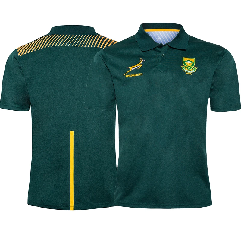 

2020 South Africa Rugby POLOS Embroidery MEN'S Springbok JERSEY Tops Sport Shirt Size S-5XL
