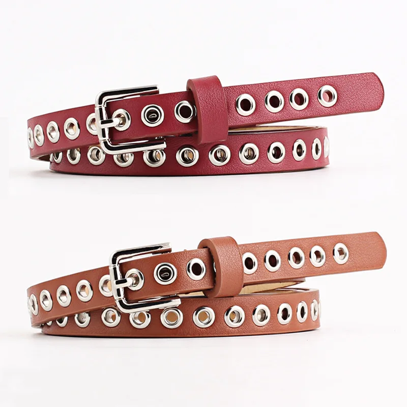 Фото Women Waist Belt Hollow Rivets PU Leather Strap Support Waistband Adjustable Trimmer Back Belt|Поддержка талии| |