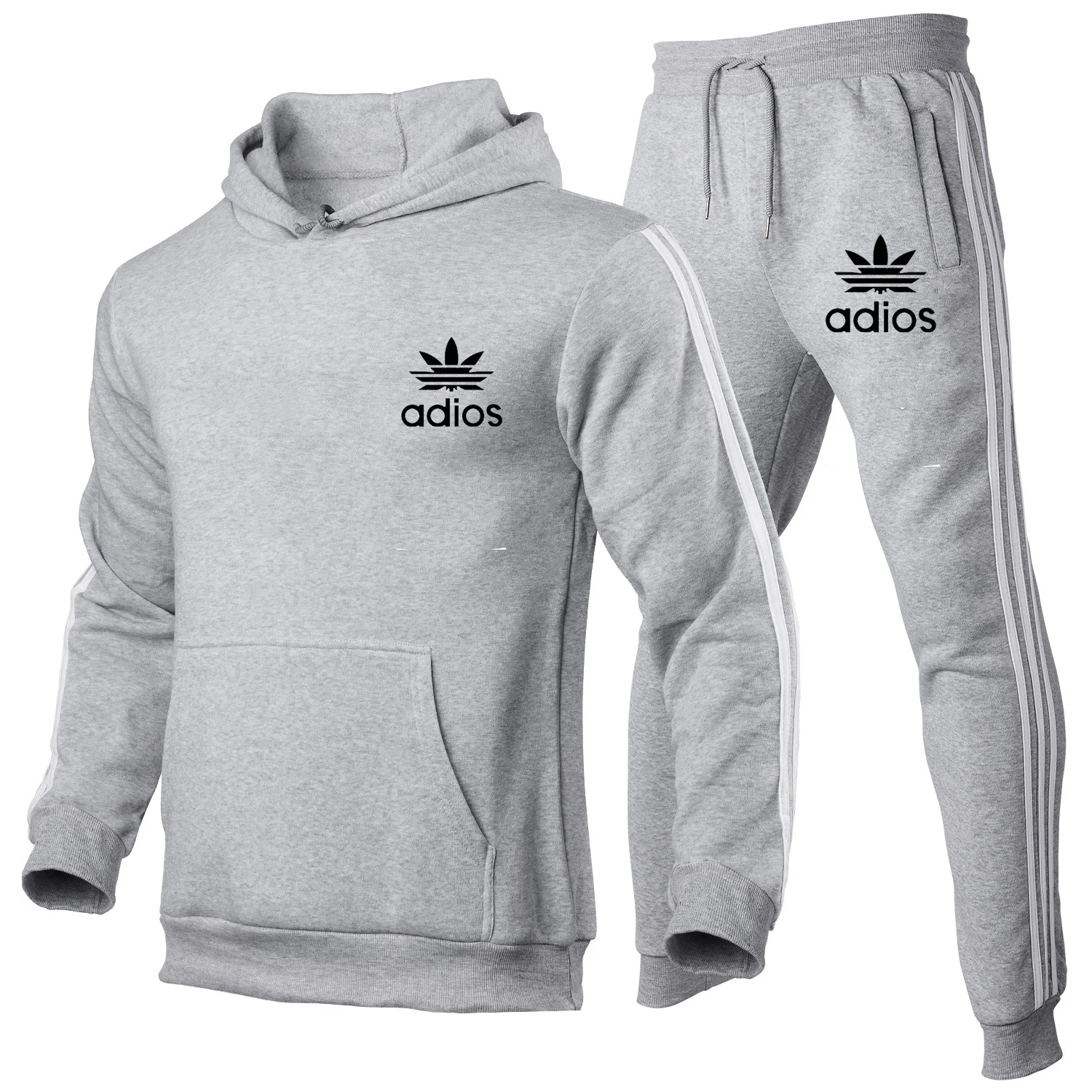 

2021 Men's Brand Suit Sportswear Spring and Autumn New Men's Hoodie + Sports Pants Two-piece Hooded Casual Suit Men's