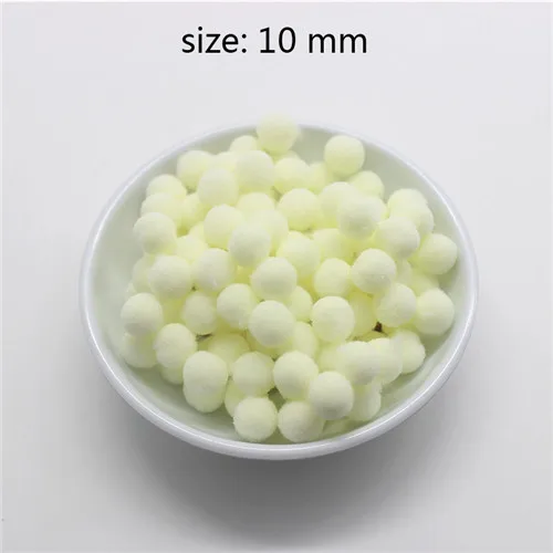 No 10 milk yellow 1600 шт 10 мм помпоны меховой плюшевый шар для рукоделия DIY ювелирных изделий для дома, свадьбы, украшения одежды, праздничные принадлежности для мероприятий - Цвет: No 10 milk yellow