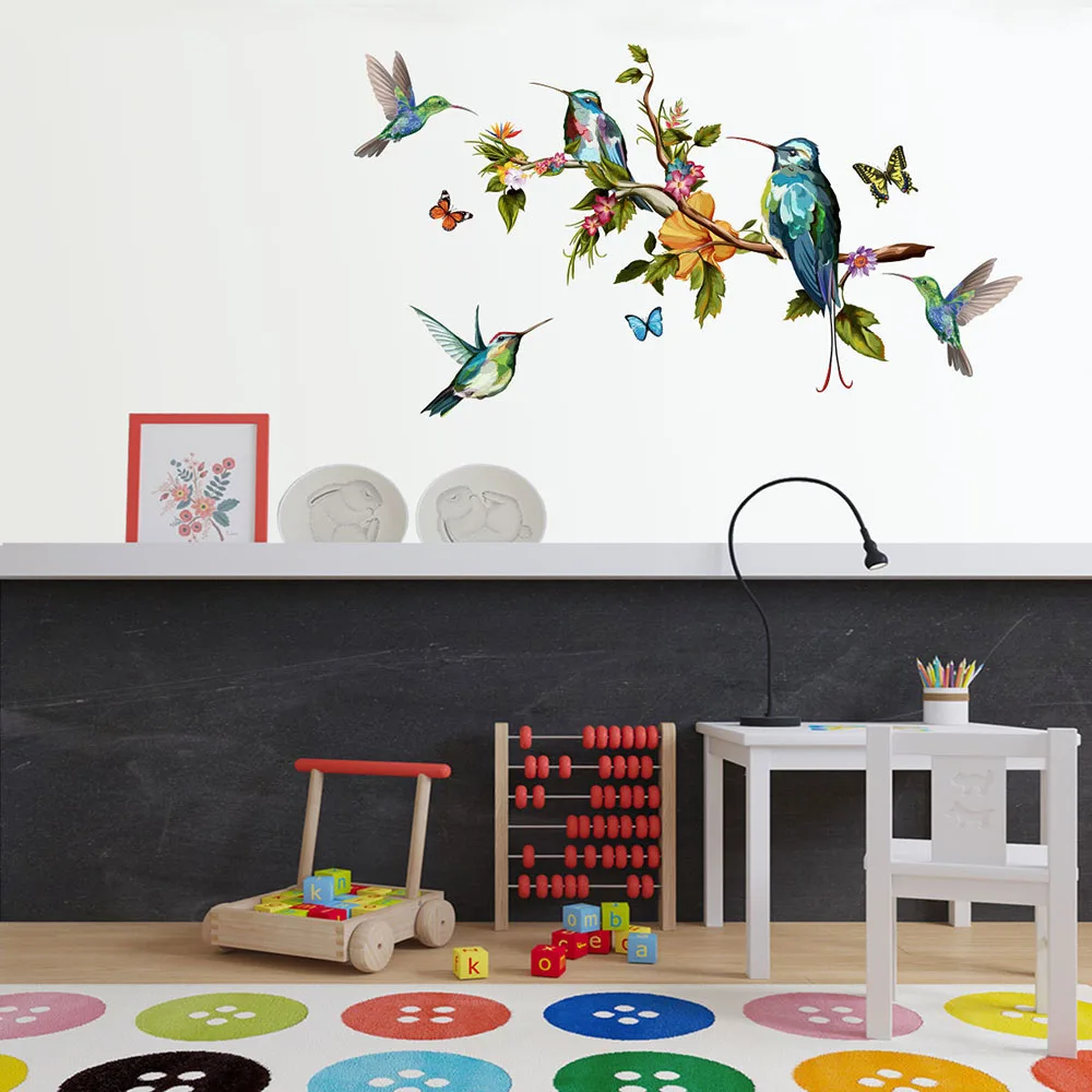 

Colorful Birds Butterflies Flying Wall Stickers Kid Home Nursery Decor Removable Decal Art Bedroom Beautiful Wallpaper Mural
