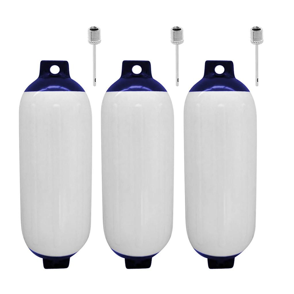 

3pcs Blue Tip Inflatable Boat Fender 110 x 400mm Marine Mooring Bumper