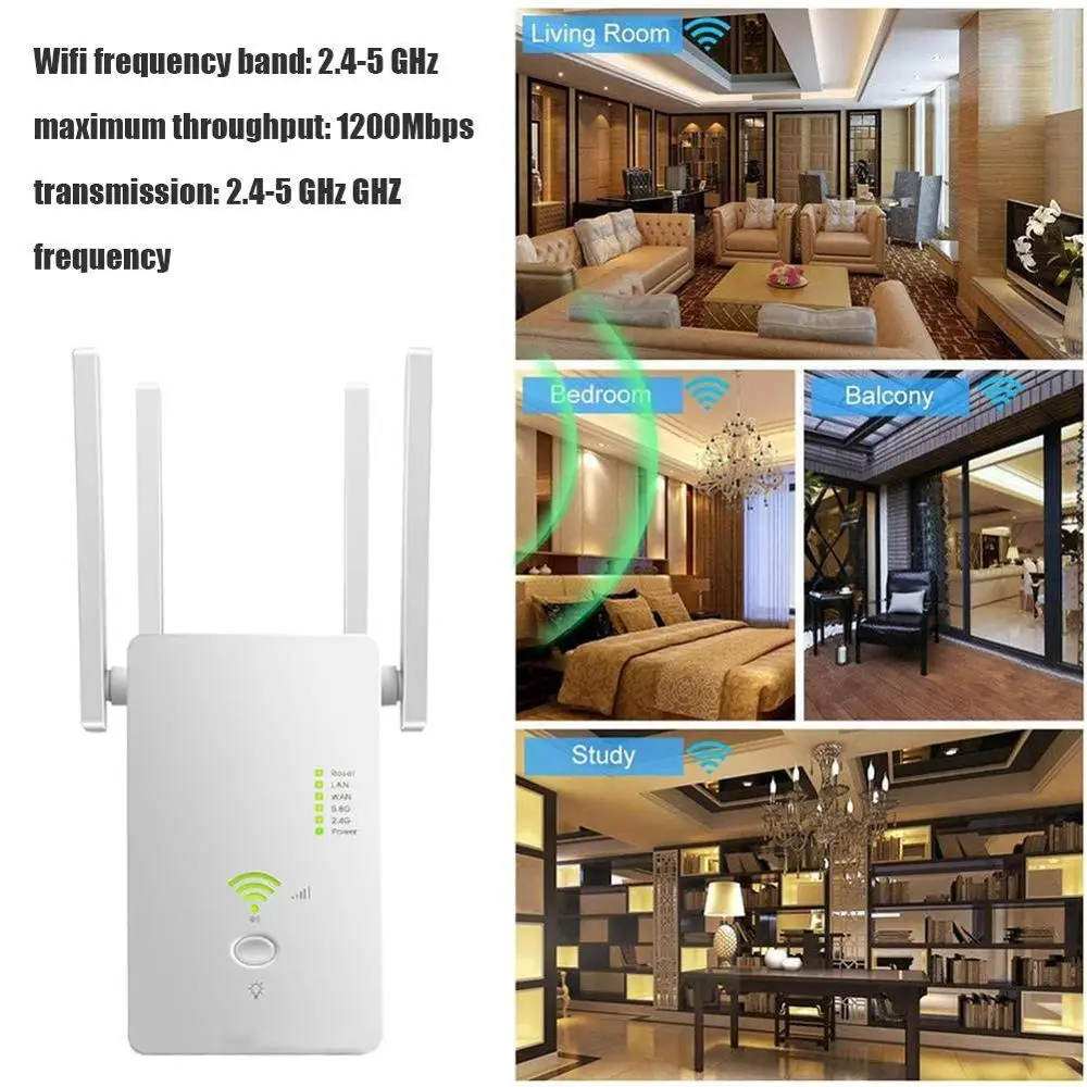 Wi-Fi ретранслятор удлинитель 2 4/5 8 ГГц беспроводной усилитель сигнала 1200Mpbs бустер