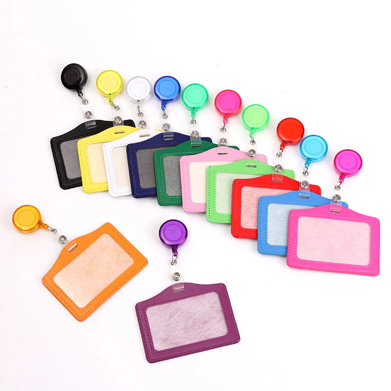 

Pure Color Transverse Style Retractable Card Holder Badge Reel Nurse Exhibition Enfermera Girl And Boy Name Card